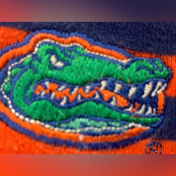 Gators Mens L Polo College Classics Blue Orange Striped 100% Cotton - Picture 3 of 6